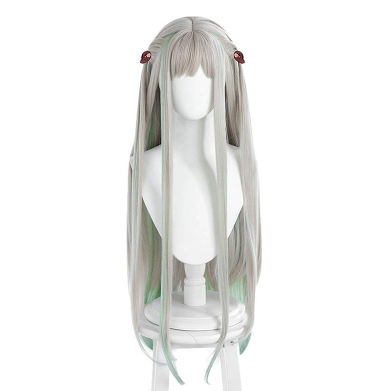 JCvCX Anime Yashiro Nene Wig Gray Mixed Light Green Long Straight Party Hair Cosplay Props Halloween - Image 1